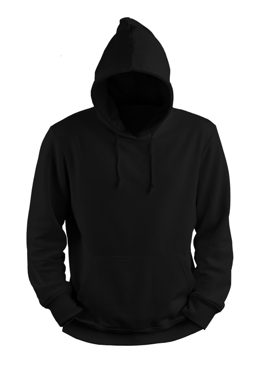 Experience Premium Streetwear: Black Heavy Hoodie with DTF Print and Ultra-Soft 370 GSM Cotton Fleece