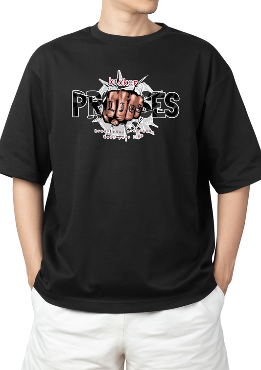 Heavyweight Black Oversized T-Shirt – 240 GSM French Terry Cotton