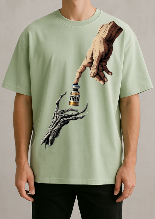 Premium 220 GSM Pale Green Cotton T-Shirt | High-Quality DTF Printing