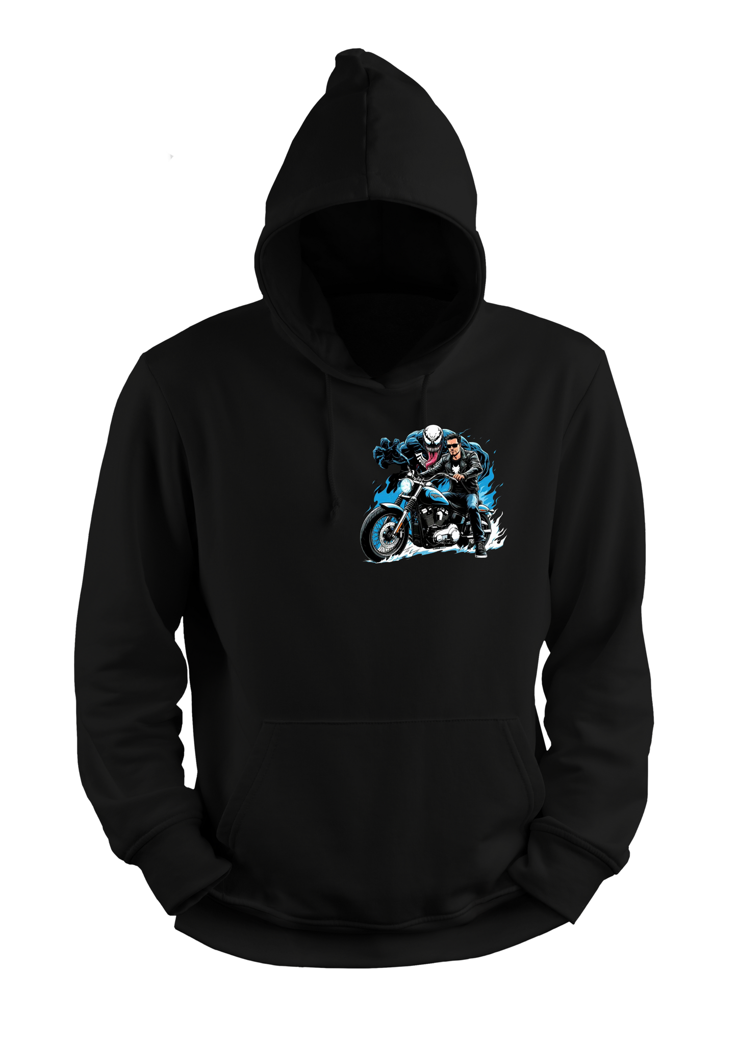 The perfect balance of comfort and style — this premium black hoodie brings heat to your streetwear lineup with next-gen DTF prints.