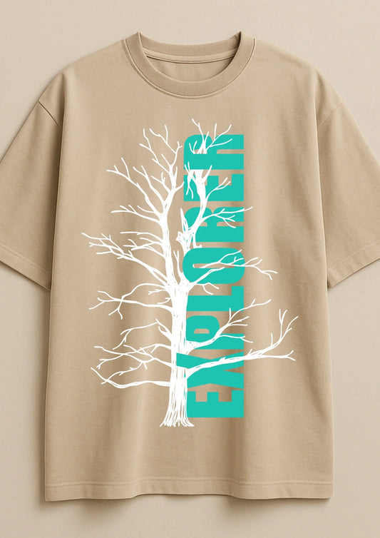 The Beige Relic Tee | Heavy French Terry 240 GSM