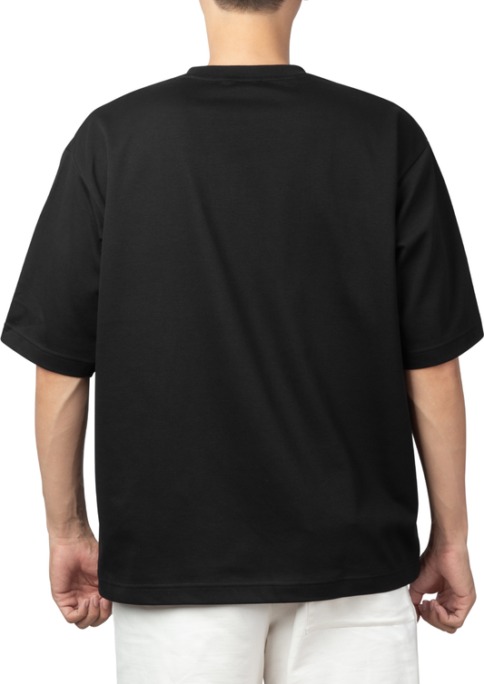 Black Oversized 240 GSM French Terry Cotton T-Shirt – Heavy & Premium Quality
