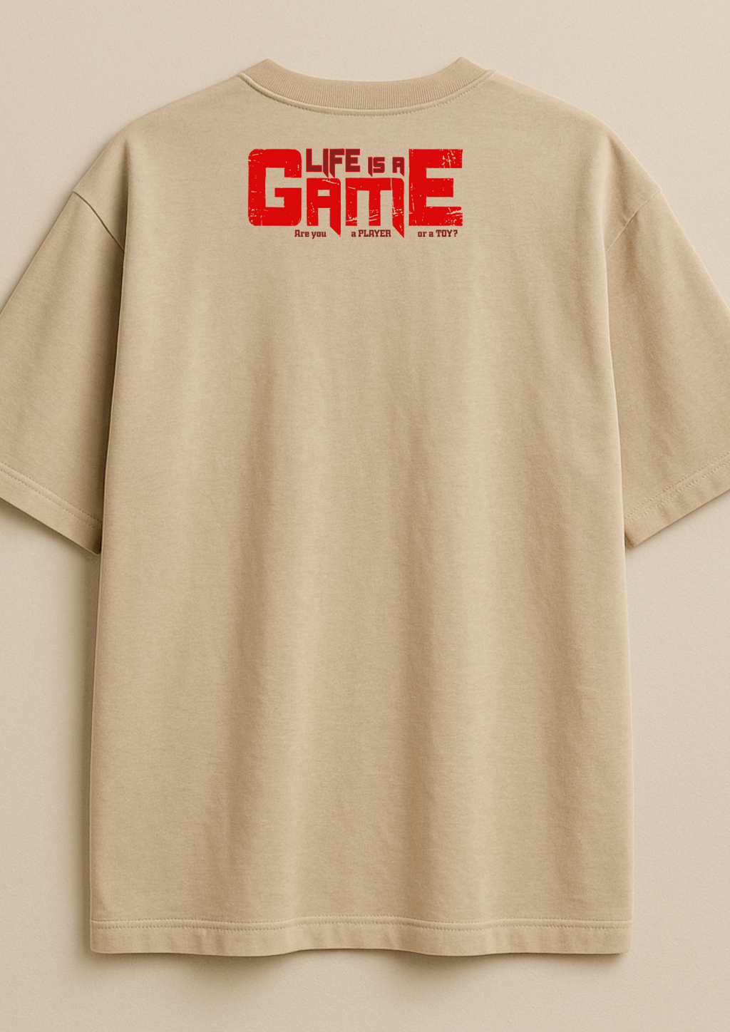 Oversized Beige French Terry Tee | 240 GSM Heavy Luxe Fabric