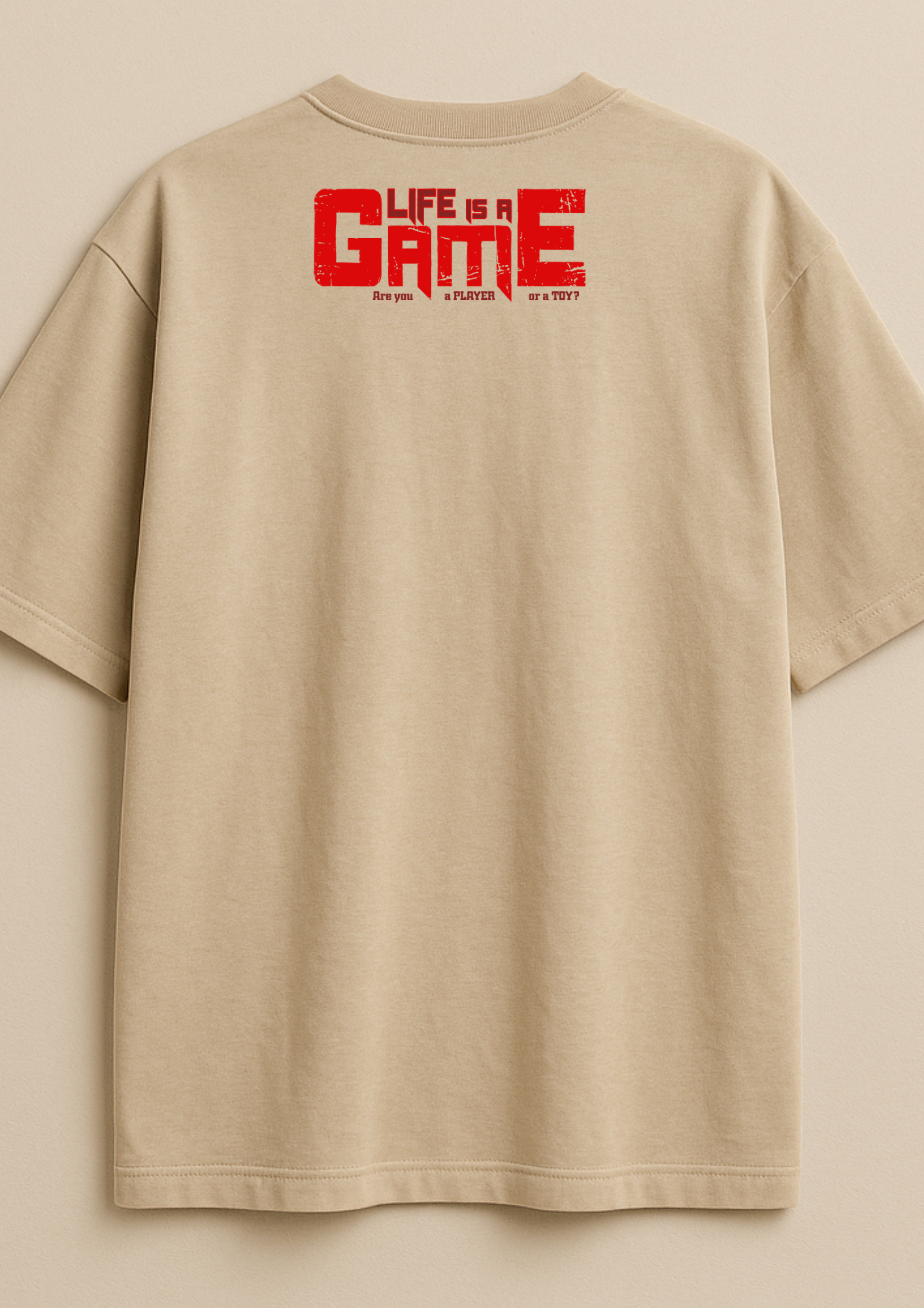 Oversized Beige French Terry Tee | 240 GSM Heavy Luxe Fabric