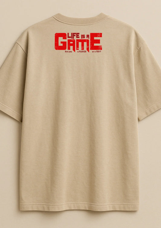 Oversized Beige French Terry Tee | 240 GSM Heavy Luxe Fabric