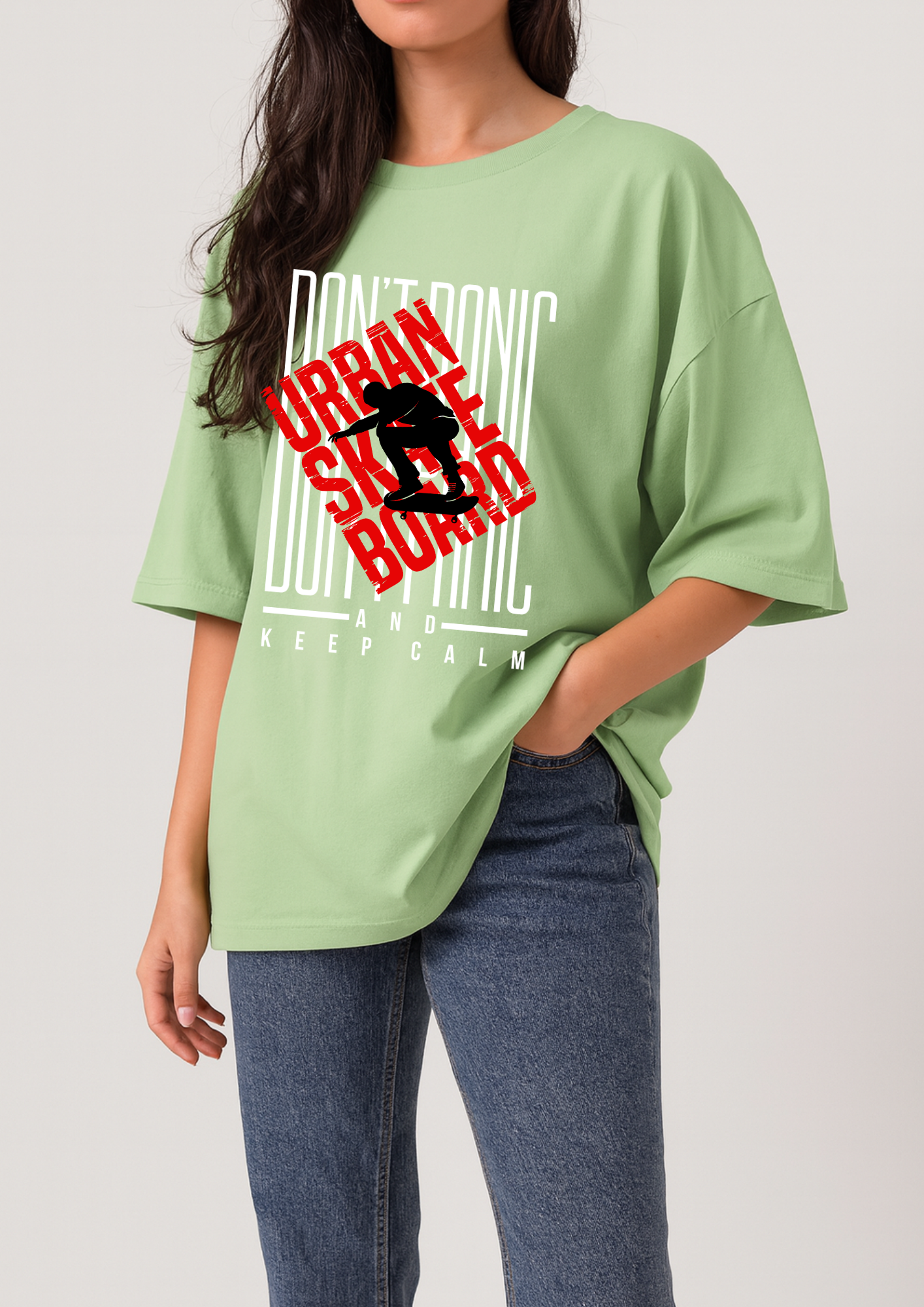 Premium Pale Green T-Shirt | 220 GSM Cotton with Lasting DTF Prints