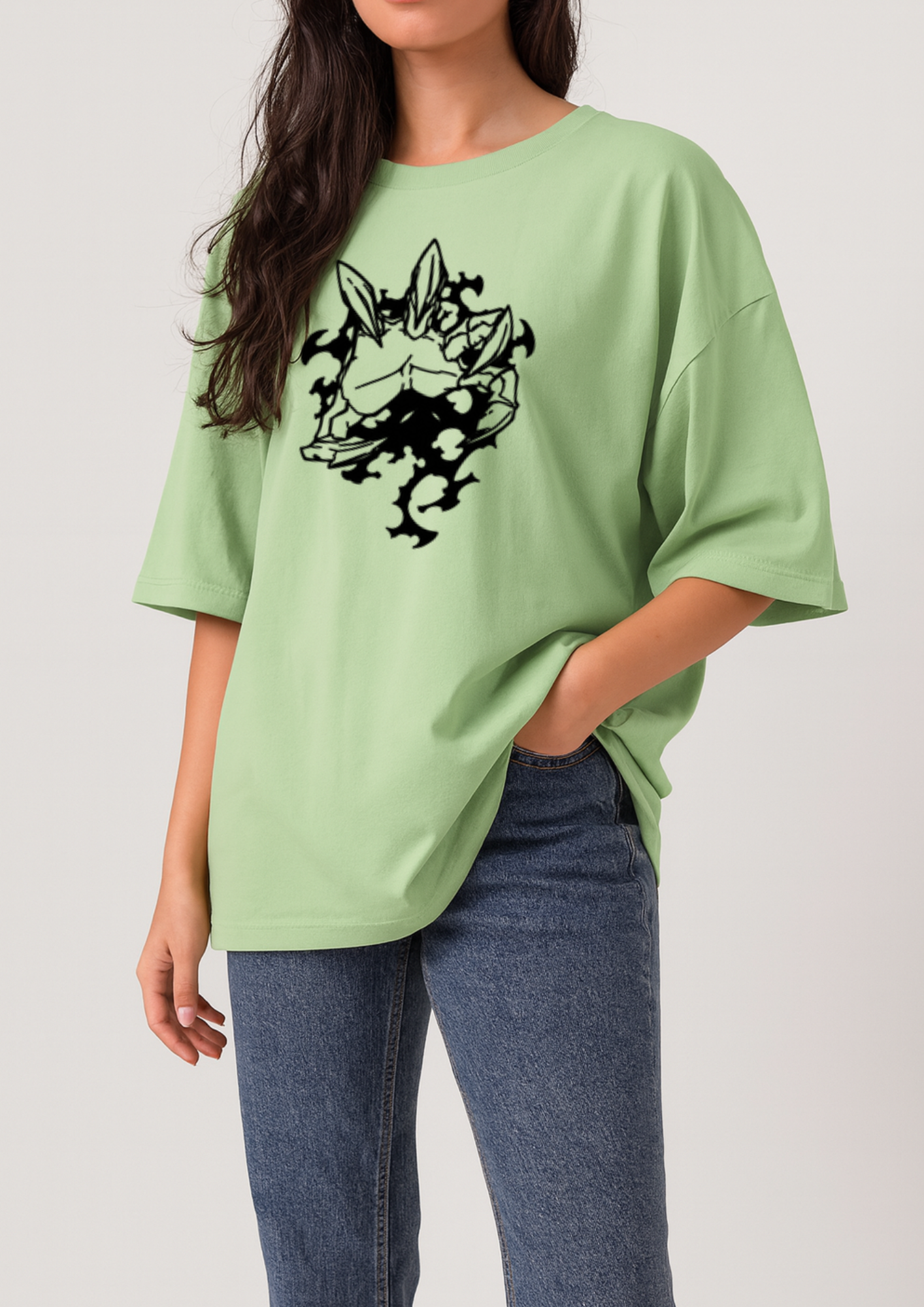 DTF Printed Premium French Terry Oversized T-Shirt