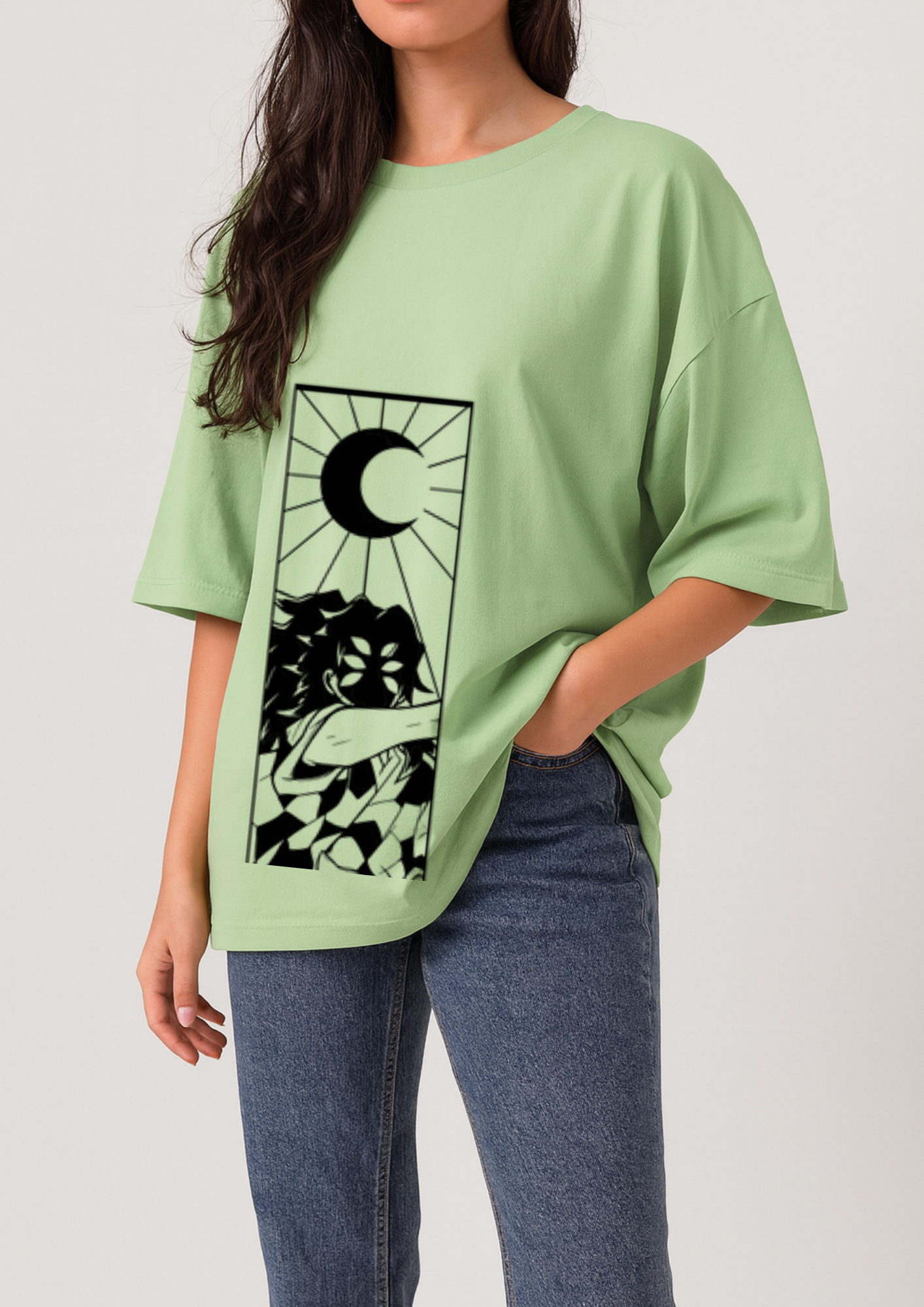 Premium DTF Printed French Terry Cotton Oversized Tee