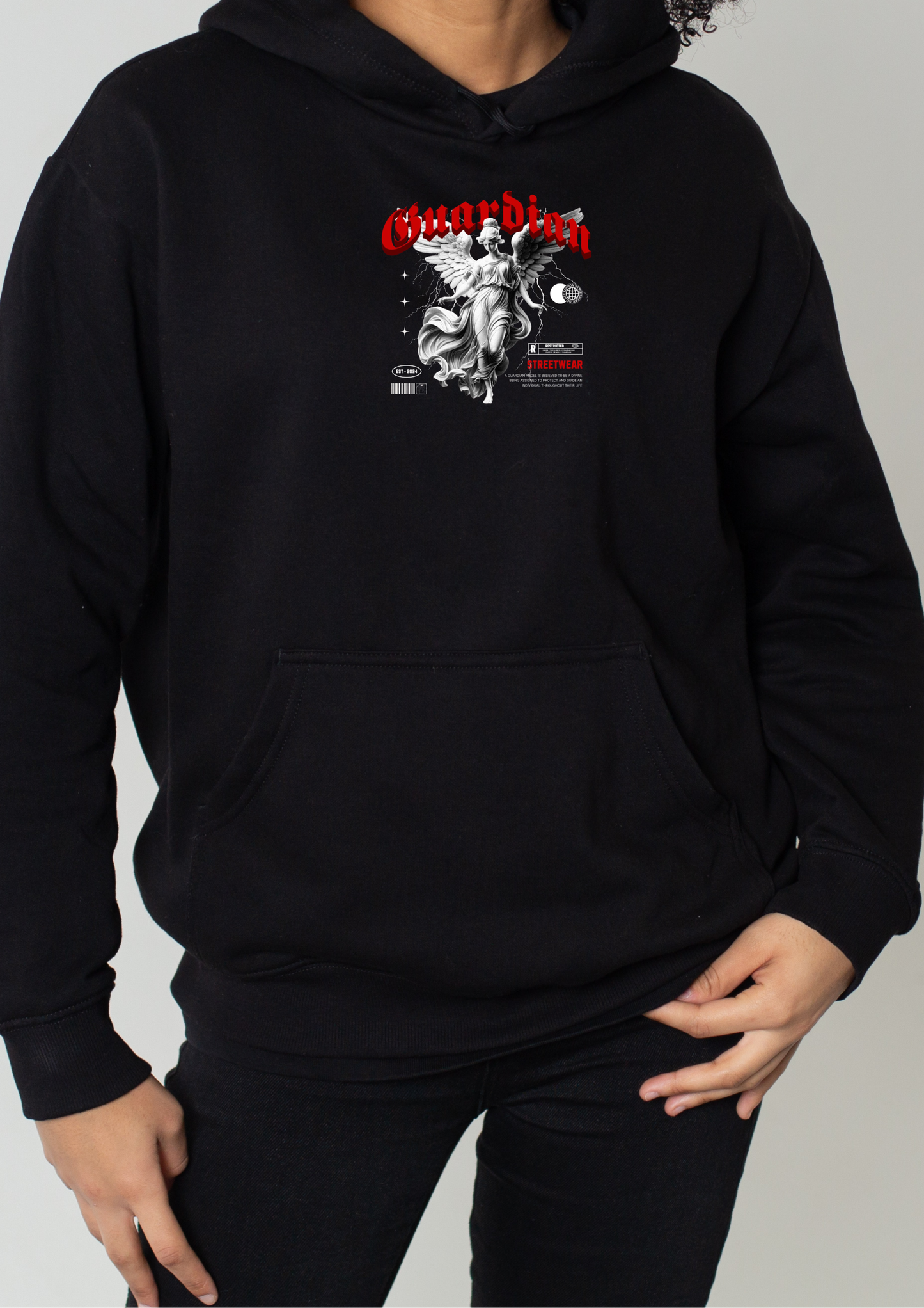 Step into the streets with confidence — our premium black hoodie redefines comfort and attitude with a flawless DTF print that never fades.