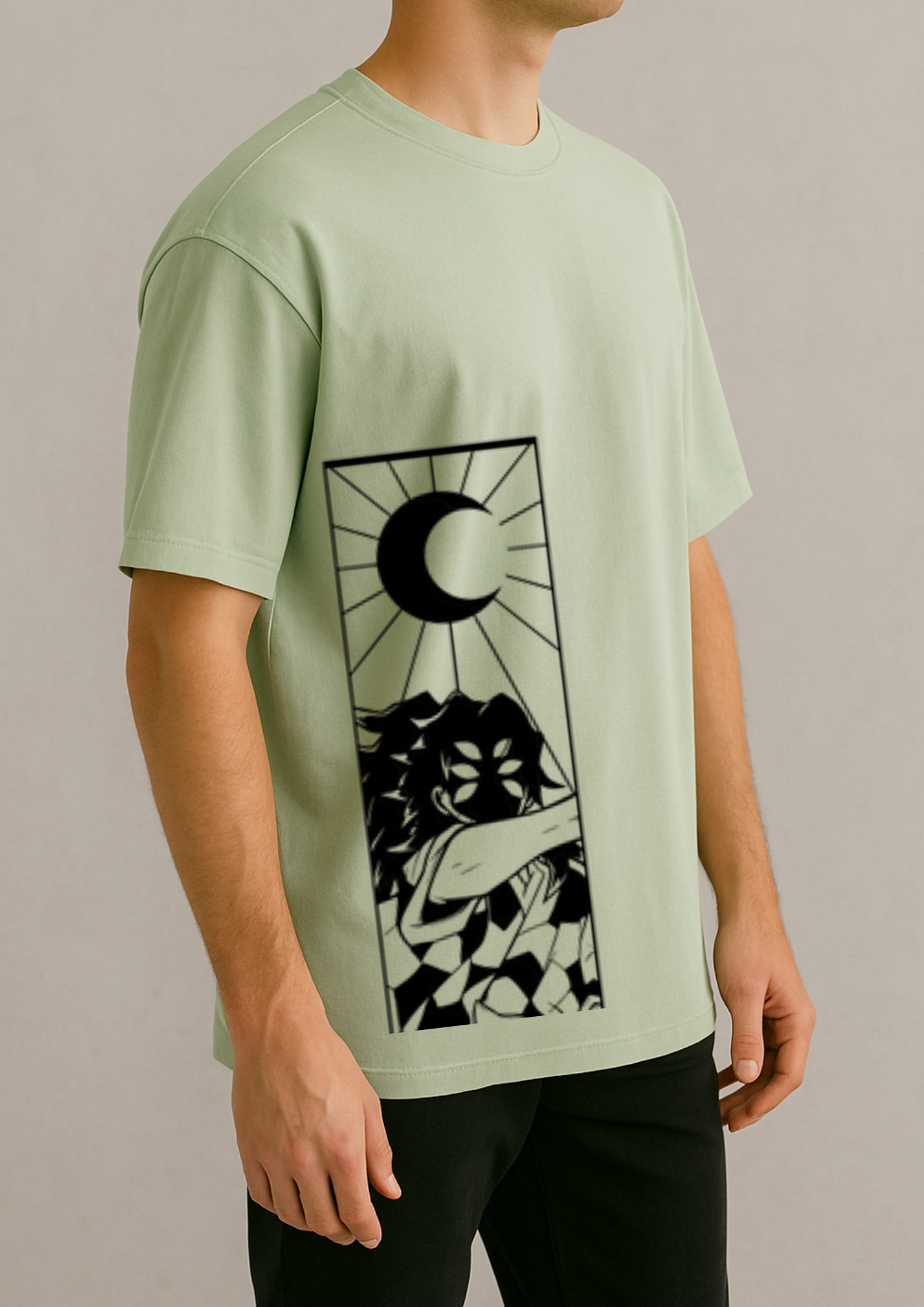 Premium DTF Printed French Terry Cotton Oversized Tee