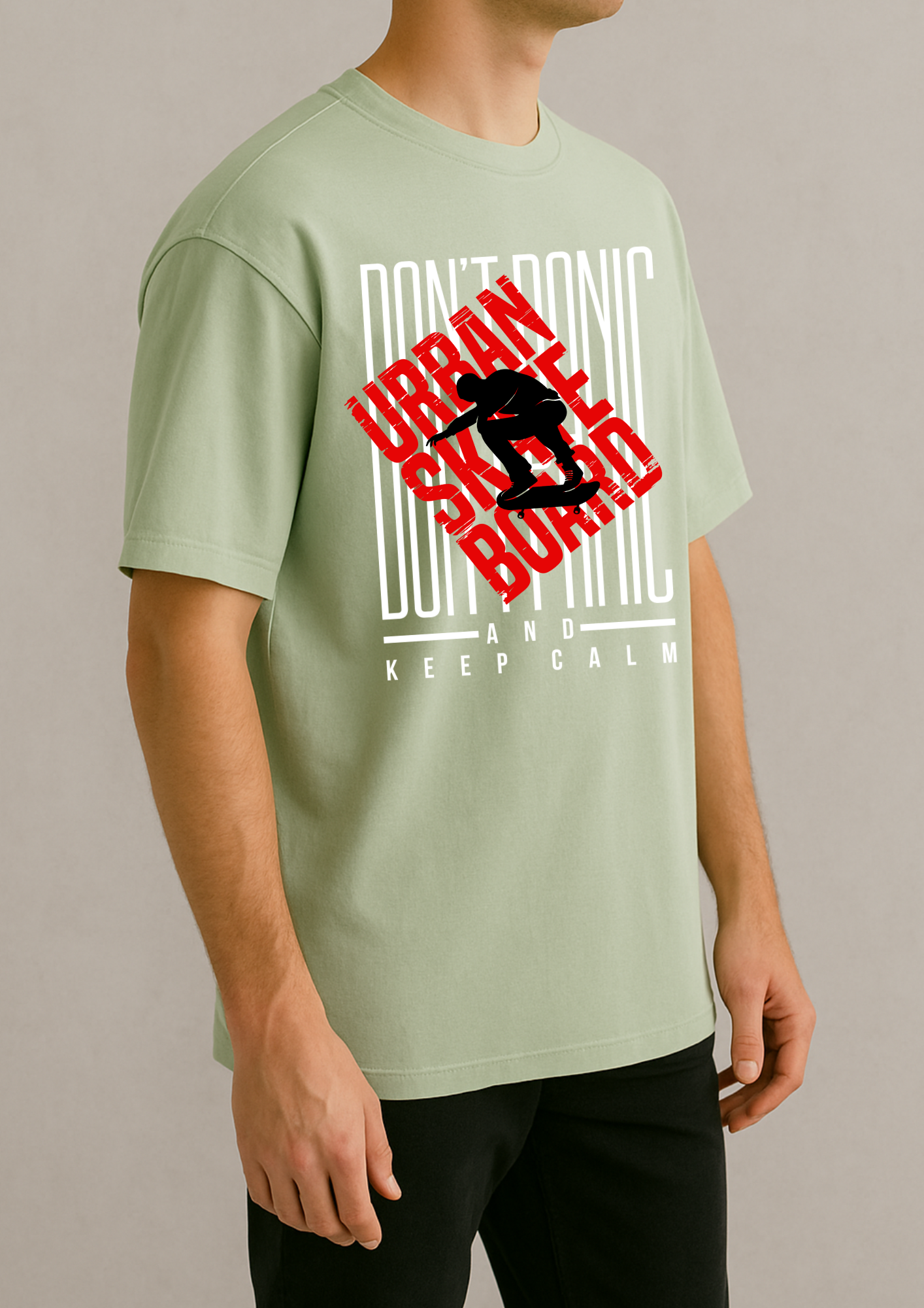 Premium Pale Green T-Shirt | 220 GSM Cotton with Lasting DTF Prints