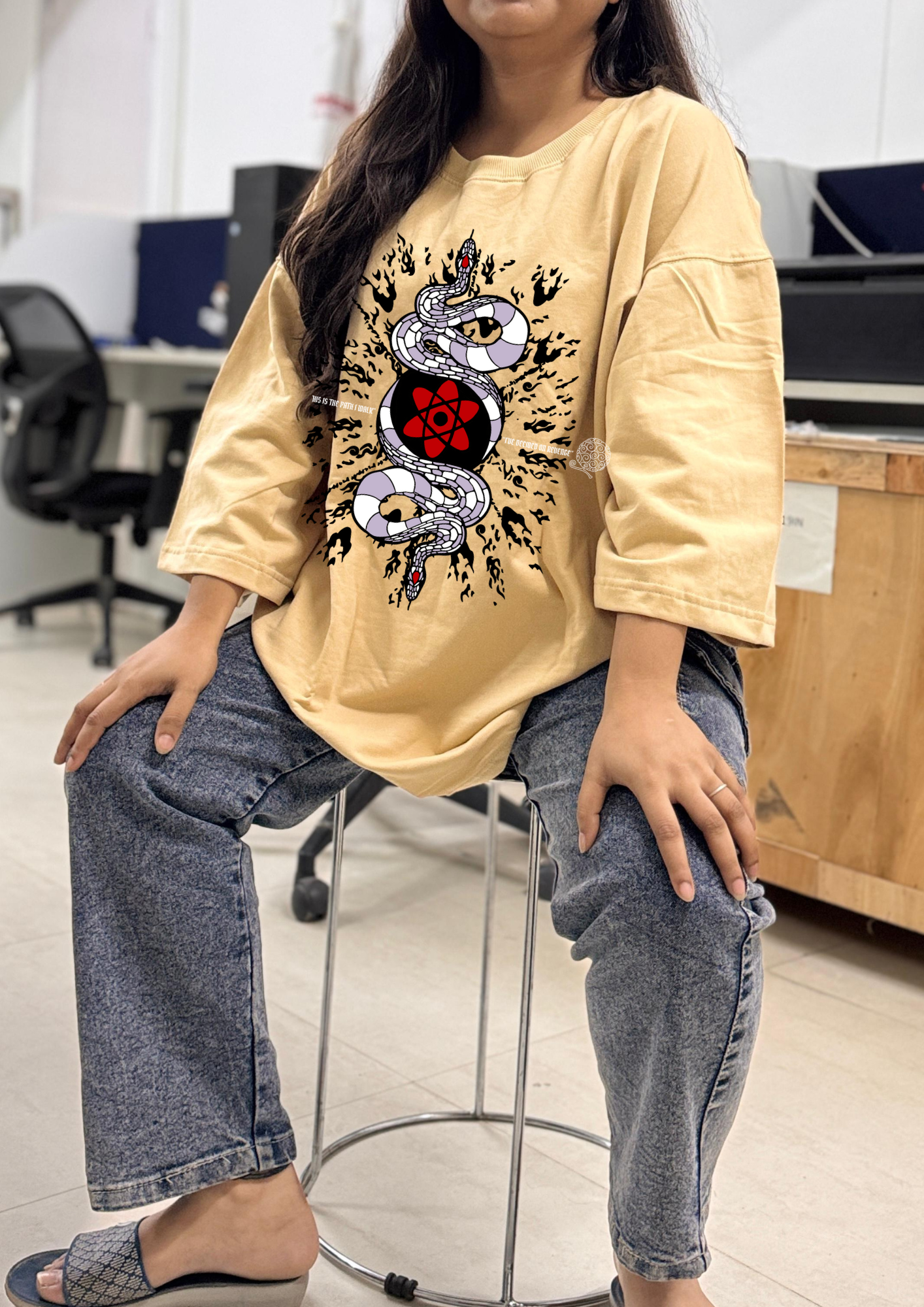 Bio-Wash Heavy Cotton Oversized French Terry T-Shirt