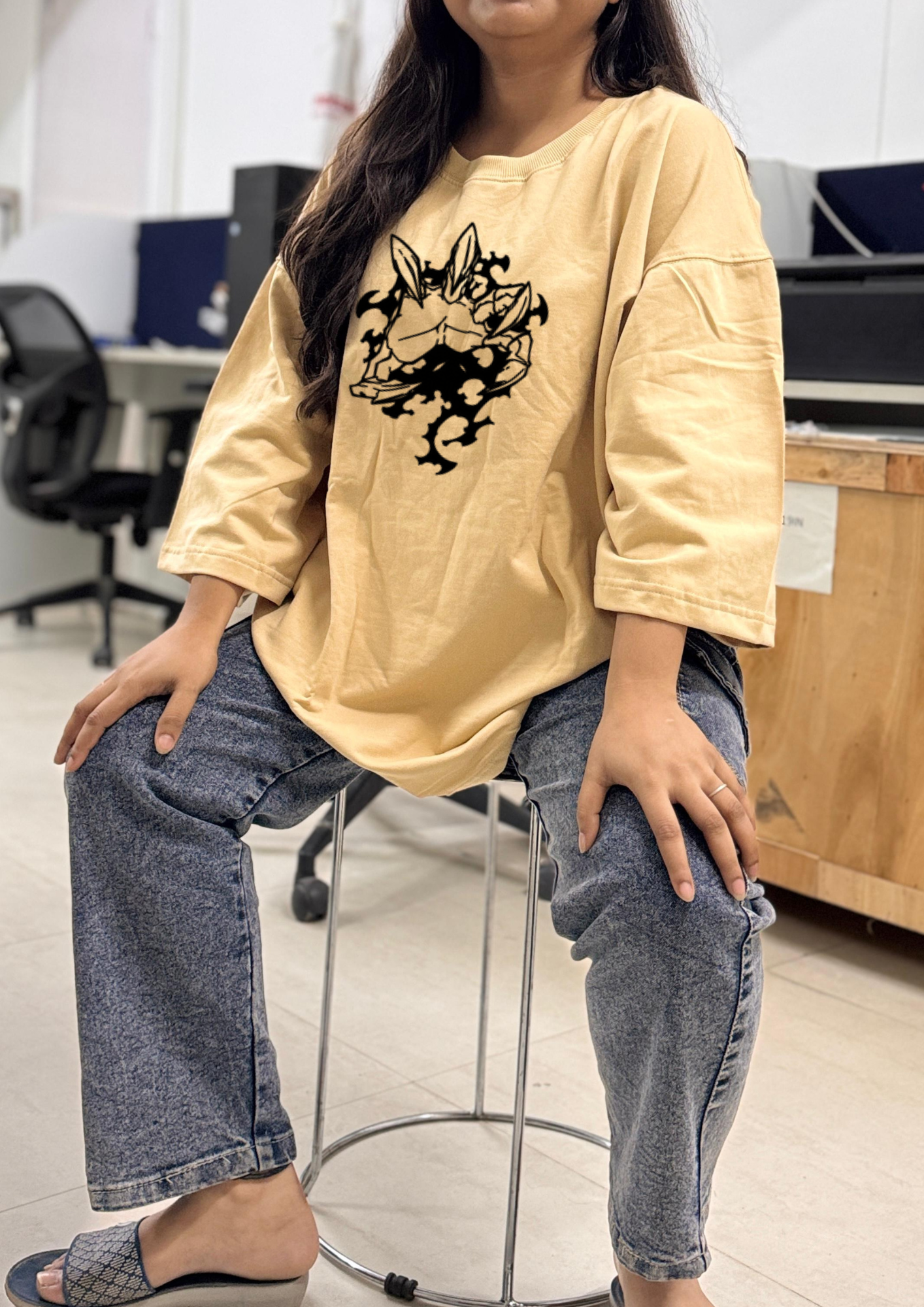 High Definition DTF Printed French Terry Cotton Tee