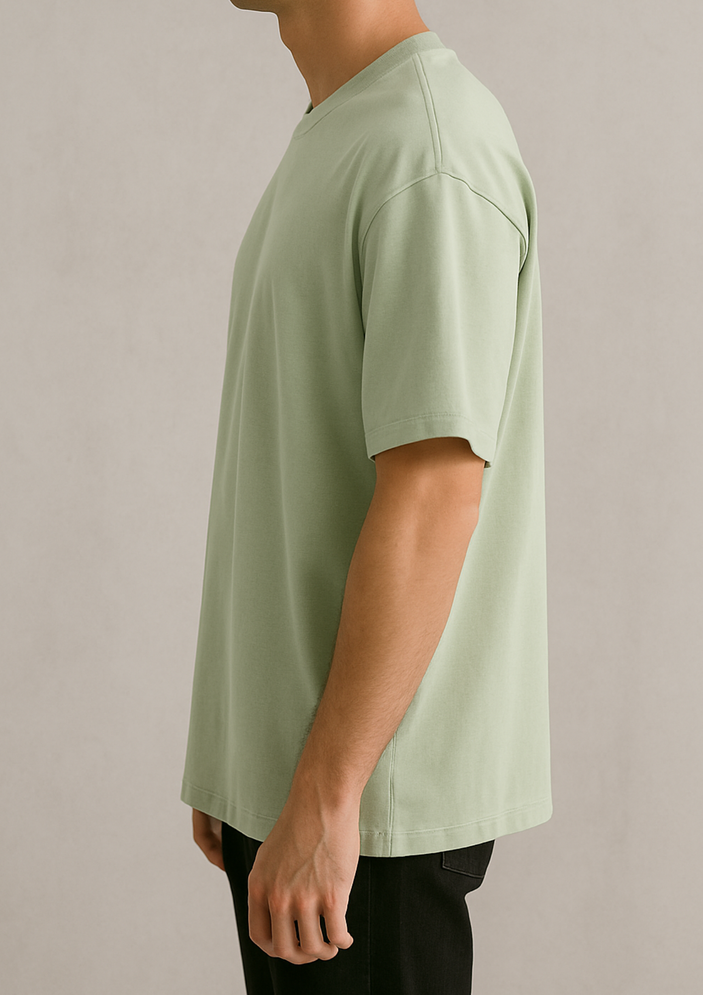 220 GSM Pale Green Cotton T-Shirt | Durable & Stylish with DTF Print