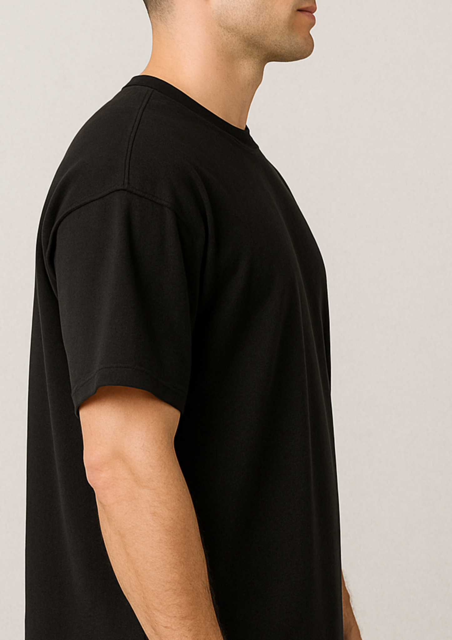Black Oversized 240 GSM French Terry Cotton T-Shirt – Heavy & Premium Quality