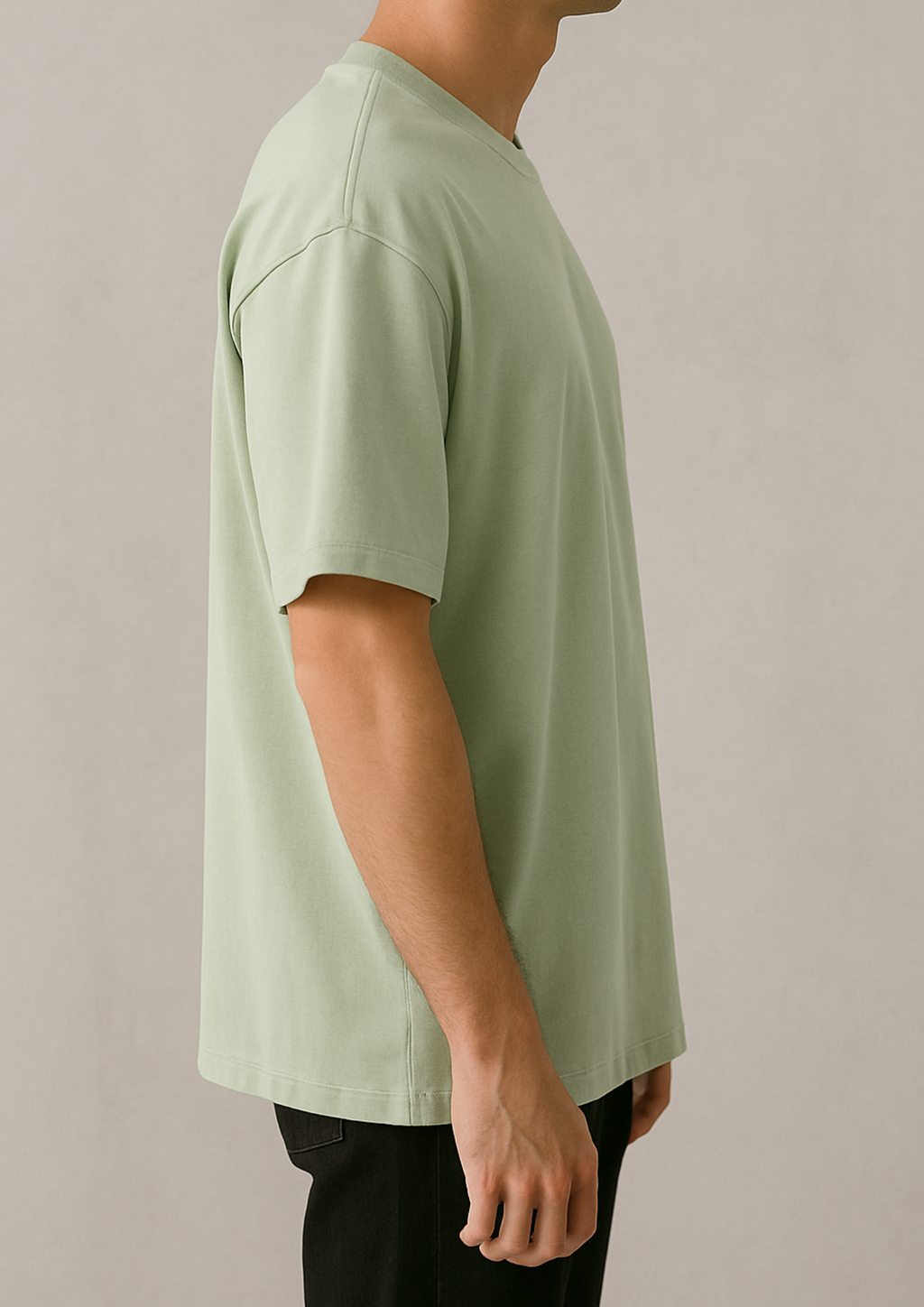 220 GSM Pale Green Cotton T-Shirt | Durable & Stylish with DTF Print